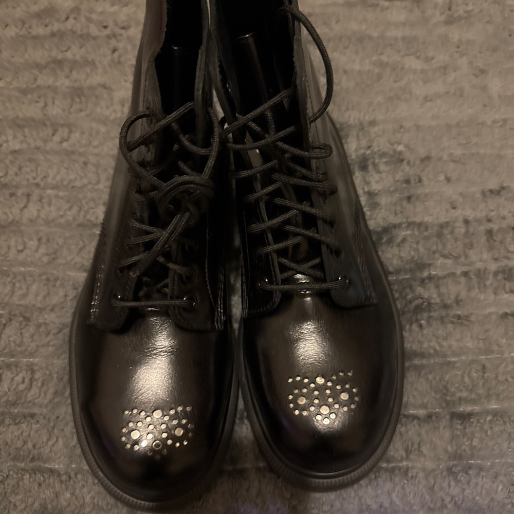Women's Dr. Martens Black Pascal St Brogue Lace Up Boots Size 8 UK 6 Steel Toe - Picture 7 of 7
